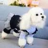 Hundklädkläder för våren och sommar bomullens ursprungliga kjol mesh prinsessan bubbla husdjur denim cool chihuahua klänning