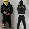 メンズパーカースウェット秋冬 Trapstar パーカースウェットシャツトラックスーツグラデーション刺繍文字女性パーカーセット