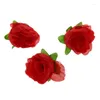 Flores decorativas 100 x Flores Artificial Cabeça Rosas Deco Rosettes Diy Party Wedding Party Baptism Red