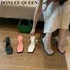 Sandaler 2022 Nya sommarkvinnor Sandaler smala band Gladiator Sandal Elegant High Heel Shoes Party Wedding Buckle Strap Sandalias de Mujer G230211