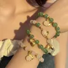 Strand Jade Bead Bracciale Anno di anelli zodiacali cinesi a ciondolo a ciondolo di loto femminile Accessori per gioielli