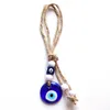 Principais anéis redondos azul olho hamsa keyring para homens para homens gotas de água gota exclusiva de vidro vintage Fatima Hand Mal