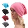 Berets Women Men Men Unisex вязаная зимняя шапка повседневная шапочка хлопковые смешанные сплошные цветные шапки хип -хоп с накипленой шляп для капота шляпы