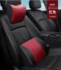 Coussins de siège en cuir véritable Ensemble d'oreillers de cou de voiture Mousse à mémoire Appui-tête automatique Supports lombaires Coussin Coussins de dos universels Accessoires