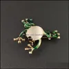 Pins Brooches Fashion Animal Brooch Pearl Painting Oil Jewelry Pin Frog Ornament Drop Delivery Dhzql