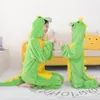 Dragão de pijamas panda licorne flanela pijamas de dinossauro infantil macacão de dinossauros infantis com capuz kigurumis macacão para 4 6 8 10 12 anos 230210