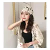 Beanies Beanie/Skull Caps Hand-Woven Hollow Flower Wool Beret Female Spring Retro Melon Fur Hat Knitted Painter