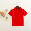 T-shirts 90-160 cm Kids zomer korte mouw T-shirts voor jongensmeisjes Multicolor Red Green Navy Blue Cotton gebreide Jersey T-shirt T230209