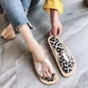 Slippers 2023 Moda Transparente Verão ao ar livre feminina feminina feminina leopardo mulheres lady casual confortável sandálias planas sapatos