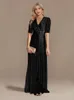 Party Dresses Lucyinlove Luxury Floor Length V-Neck Evening Dresses Women Party Maxi Dress Sequin Kort ärm klänningar Prom Cocktail Dress 230210