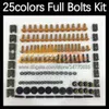 Fairing Bolts Full skruvkit för Kawasaki ZX6R 07 08 ZX-6R ZX 6 R 07-08 ZX 6R ZX6R 2007 2008 07 Kroppsnötter Skruvar Mutter Bolt Kit 25Colors