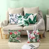 Kussen tropische planten bedekken zomer groene bladeren printende decoratieve kussensloop polyester worp case voor bank