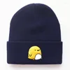 Bérets Dessin animé Poulet Bonnet Broderie Belle Animal Jogging Hip-Hop Chaud Tricot Chapeaux Bonnet Crâne Casquette