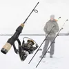 Båtfiskespöar 60 cm 2 Tips Rodrulle Combos Vinterisfiskestång Fiskrulle Set Rod Pole Tackle Carbon Pole Ice Fishing Post With Reel J230211