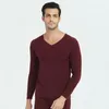 Sous-vêtement thermique pour hommes hiver automne col en V chaud longs ensembles pour hommes homme doux sans couture minceur costume haut pantalon Thermo vêtements