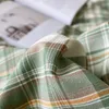 Sängkläder sätter 100%garnfärgad tvättad bomullsklassisk rutig sängkläder set täcke täcke kuddar andningsbara hudvänliga 16 storlekar 230211