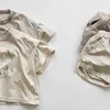 Zet zomer Koreanchildren's Clothing nieuwe jongens en meisjes katoen Leisure korte mouwen ronde halslijn t -shirt shorts pak