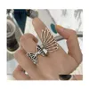 Band Ringe Retro Persönlichkeit Schmetterling Ring Highend Zeigefinger Trendy Accessoires Mode Kreative Hohle Flügel Hochzeit Schmuck Dr Dhrz2