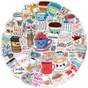 50pcs Kaffeeaufkleber Cartoon Getränk Milch Tee Graffiti Kinder Spielzeug Skateboardauto Motorradfahrradaufkleber Aufkleber Abziehbilder Großhandel Großhandel