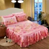 Jupe de lit quatre saisons literie jupe de lit taies d'oreiller couvre-lit de mariage drap de lit housse de matelas complet double reine roi taille fleurs drap de lit 230211