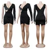 Vestidos casuais anjamanor vestidos de cristal irregular sexy vestido de aniversário preto mulheres 2023 FAST Fashion Party Nightfits D35-de26 T230210