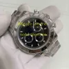 Real Po Men's Eta 7750 Movement Chronograph Watch Classic Men 40mm 116520 Black Dial Automatic Chrono Sapphire Glass Brace3147