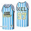 Koszyk filmowy #97 Kel Mitchell Good Burger Jersey oddychający zespół kolor niebieski Hiphop High School for Sport Fan Pure Cotton Shirt Top