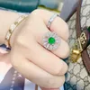 Pierścienie klastrowe LR Emerald Pierścień 2ct Pure 18K Gold Jewelry Green Diamond For For Women Fine
