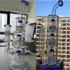 removeable hookahs Triple Chamber Tall Bong Glass Water bongs Smoking waterpipes Percolator recycle oil rigs heady dab 18 mm joint