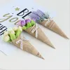Dekorativa blommor Team Bride to be Kraft Paper Rose Lily Wedding Decoration Fake Artificial Dried Buds Craft Diy Party Gifts for the Gusts