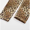 Active Pants W's Leopard Print Vita alta Elastico Anca Sollevamento Pancia Controllo Caviglia Leggings per Yoga Ciclismo Jogging Danza