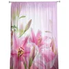 Gordijn mooie roze bloemen tule pure raam gordijnen voor woonkamer de slaapkamer moderne voile organza decoratieve gordijnen