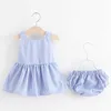 Bear Leader Clothing Cute Summer Sleeveless Dress Girls PCS Set Short PantsDress Set Stripe Patten för Baby M