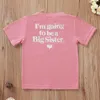 T-shirty Będę starszym siostrą bratem drukują dzieci zabawne krótkie rękawe chłopcy dziewczęta bawełniane litery Tops Toddler Summer TEE