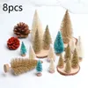 Christmas Decorations 8pcs/24pcs Mini Tree Pine For Home Xmas Ornament Year Decor Kids Gift DIY Craft 2023