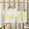 Kinder Kurzarm Anzug Sommer Baumwolle T-shirt Shorts Junge Mädchen Koreanische Version Baby Neue Kleidung Mädchen Sets Kleidung