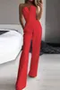 Tute da donna Rompeggiano tute per le tute da donna salti sexy Slim Slim Office Elegant Chic Sleeveless Black White Red Casual Bodysuit 230210