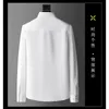 Men's Casual Shirts Diamond Long Korean Version of The Slim Anti wrinkle Black and White Horse Pattern Clothing 230211