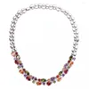 Цепочки Hermosa Женщины чокеры ювелирные ожерелья для ювелирных ожерелий серебряный цвет красочное модное праздничное дизайн праздничный дизайн идеальный подарок