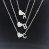 Collares colgantes Alfabeto A-Z Letra inicial Nombre Amor Corazón Collar Cadena de acero inoxidable Joyería Regalo de moda