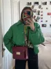 Vrouwen Trenchcoats PU Leer Korte Puffer Jas Vrouwen Groene Revers Knop Up Mode Cropped Jas 2023 Lange Mouwen Ins dikke Winter Top