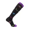 Chaussettes de sport 2023 Hommes Femmes Support de jambe Compression extensible sous le genou Activités de voyage respirantes Sokken Fit pour unisexe Noir