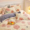 Bedding sets Winter Flannel Coral Fleece Warm Thick Duvet Cover Single Double Queen King Size Quilt cover Double Sided Velvet Bedding Set 230211