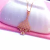 Kedjor 585 Purple Gold Fashion Elegant Geometric Bead Tassel Pendant Delicate Plated 14k Rose Necklace For Women Jewelry Gift