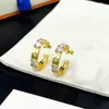 LW kristallen oorbellen voor vrouwelijke ontwerper oorrel goud vergulde 18k diamant offici￫le reproducties luxe hoogste cadeau voor de torenkwaliteit voor vriendin met doos 015