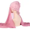 KepaHoo Sciarpa musulmana Scialle di chiffon con cappuccio sottoveste Fascia islamica Hijab Copricapo Copricapo Turbante Foulard Cappuccio con corda elastica