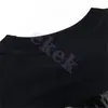 Luxury Fashion Brand Mens T Shirt Black Rubber Wavy Letter Embroidery Short Sleeve Round Neck Summer Loose T-shirt Top Black White