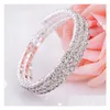 Jewelry Crystal Bridal Bracelet In Stock Rhinestone Accessories One Piece Sier Factory Sale Drop Delivery Party Events Dhhce