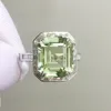Klusterringar fina smycken solid 18k guld natur gulaktig grön turmalin ädelstenar 8.6ct diamanter för kvinnor närvarande