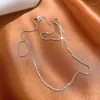 Ketten SOMILIA Mode Italienische Halskette Authentische S925 Sterling Silber Funkelnde Schlüsselbein Pullover Kette Hohe Schmuck Für Frau